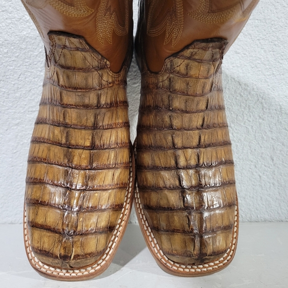 Cody James Men's Exotic Caiman Tail Skin Western Boots -Broad Square Toe Size 10 - Picture 6 of 10